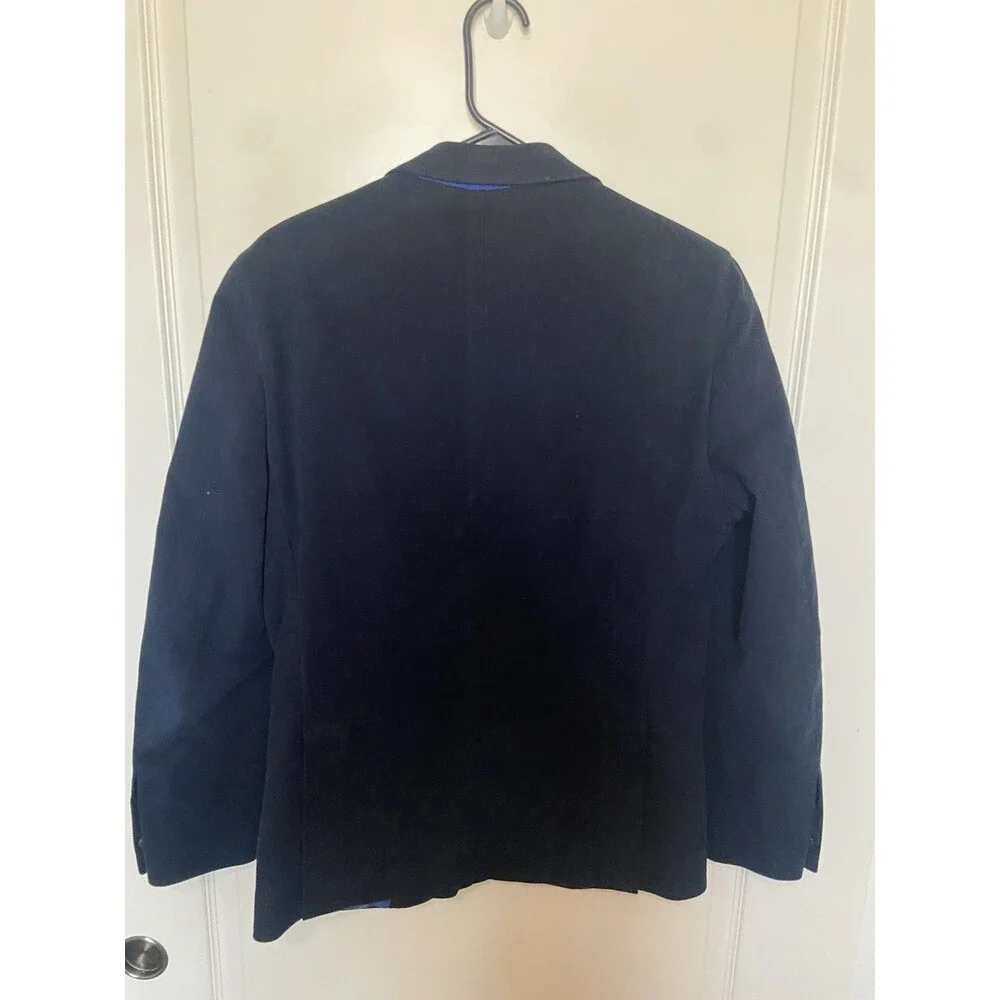 Dutch Dandies Velvet Sport Coat Blazer Navy Blue Size 48